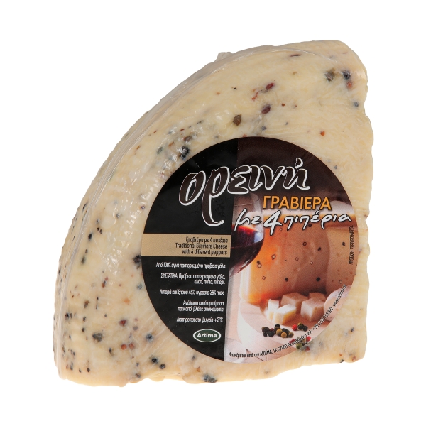 Oreini GRAVIERA CHEESE with 4 peppers 1/4 3kg R.W.