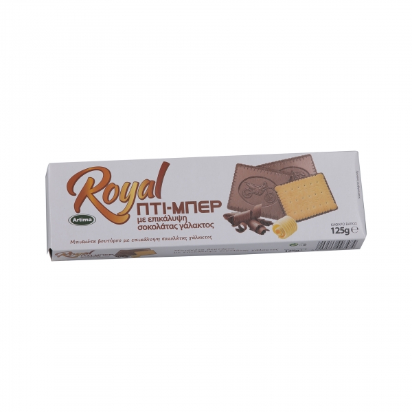 ROYAL PETIT-BEURRE BISCUITS IN MILK CHOCOLATE 125G