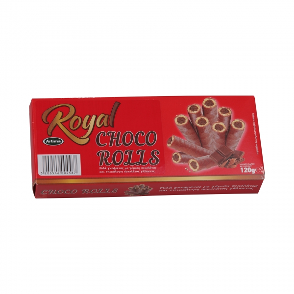 ROYAL WAFER ROLLS WITH CHOCOLATE FLAVOURED 120G