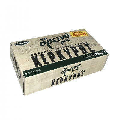 ΤΟ ΟΡΕΙΝΟ ΜΑΣ ΑΝΑΛΑΤΟ ΒΟΥΤΥΡΟ ΤΥΠΟΥ ΚΕΡΚΥΡΑΣ 82% (200g+50g ΔΩΡΟ) 250g