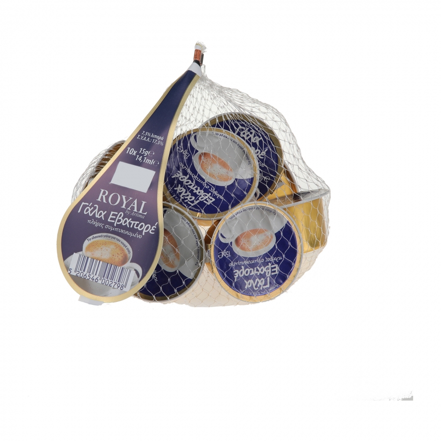 ROYAL EVAPORATED MILK FULLY CONCENTRATED 7.5% PORTIONS IN NET 10x15g